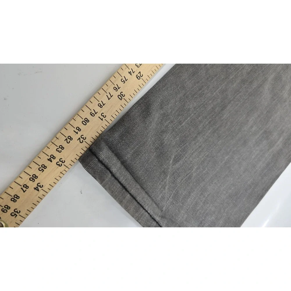 Embellish NYC Mens Moto Biker Jeans Gray Ribbed Knee Zipper Pockets Size 40